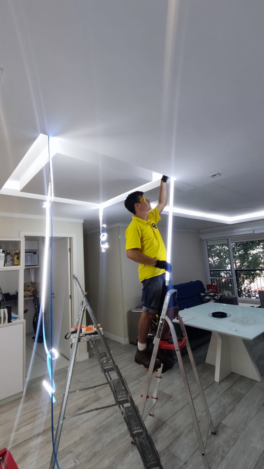 Instalacao de fita LED em sanca